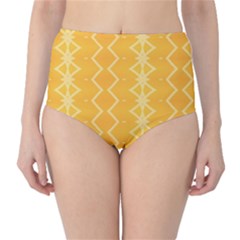 Pattern Yellow Classic High-waist Bikini Bottoms