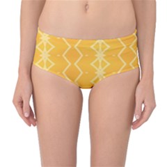 Pattern Yellow Mid-waist Bikini Bottoms