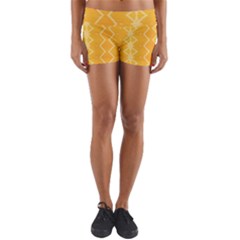 Pattern Yellow Yoga Shorts