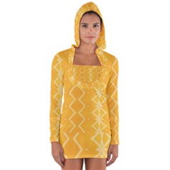 Pattern Yellow Long Sleeve Hooded T-shirt