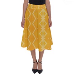 Pattern Yellow Perfect Length Midi Skirt