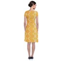 Pattern Yellow Short Sleeve Front Wrap Dress View2