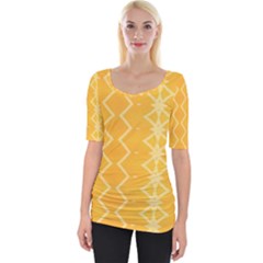 Pattern Yellow Wide Neckline Tee