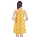 Pattern Yellow Halter Neckline Chiffon Dress  View2