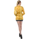 Pattern Yellow Long Sleeve Satin Shirt View2