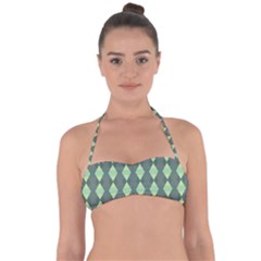 Texture Grey Halter Bandeau Bikini Top by HermanTelo