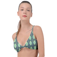 Texture Grey Knot Up Bikini Top by HermanTelo