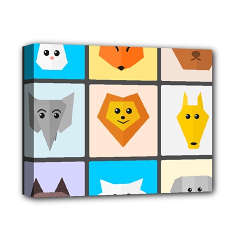 Animals Cute Flat Cute Animals Deluxe Canvas 14  X 11  (stretched) by HermanTelo