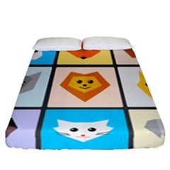 Animals Cute Flat Cute Animals Fitted Sheet (california King Size)