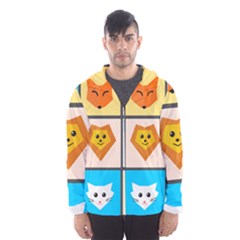 Animals Cute Flat Cute Animals Men s Hooded Windbreaker