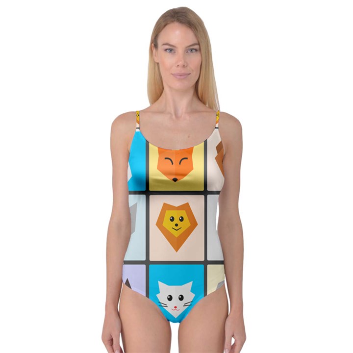 Animals Cute Flat Cute Animals Camisole Leotard 