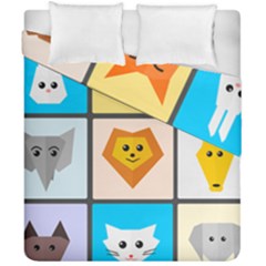 Animals Cute Flat Cute Animals Duvet Cover Double Side (california King Size) by HermanTelo