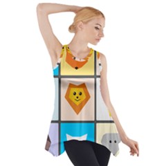 Animals Cute Flat Cute Animals Side Drop Tank Tunic