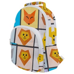 Animals Cute Flat Cute Animals Rounded Multi Pocket Backpack