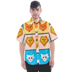 Animals Cute Flat Cute Animals Men s Short Sleeve Shirt