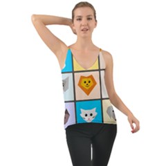 Animals Cute Flat Cute Animals Chiffon Cami