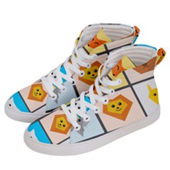 Animals Cute Flat Cute Animals Men s Hi-top Skate Sneakers