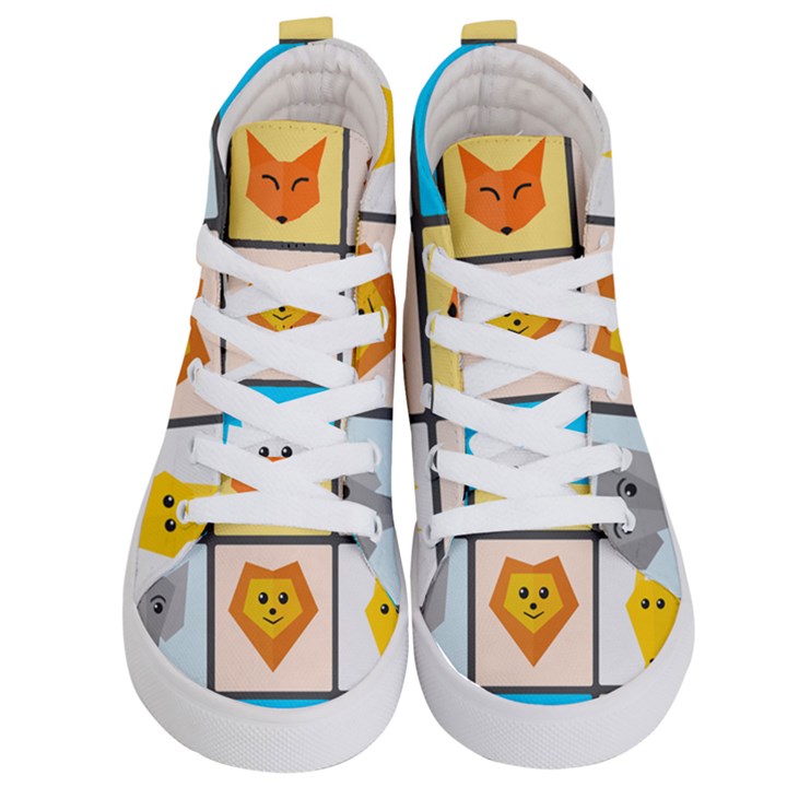 Animals Cute Flat Cute Animals Kids  Hi-Top Skate Sneakers