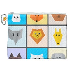 Animals Cute Flat Cute Animals Canvas Cosmetic Bag (xxl)