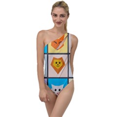 Animals Cute Flat Cute Animals To One Side Swimsuit