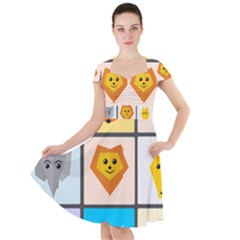 Animals Cute Flat Cute Animals Cap Sleeve Midi Dress