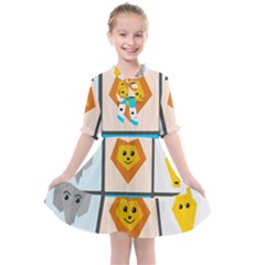 Animals Cute Flat Cute Animals Kids  All Frills Chiffon Dress