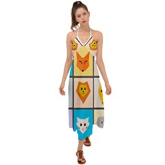 Animals Cute Flat Cute Animals Halter Tie Back Dress 