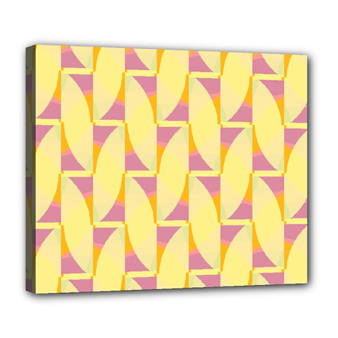 Yellow Pink Deluxe Canvas 24  X 20  (stretched)