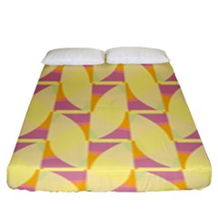 Yellow Pink Fitted Sheet (king Size)