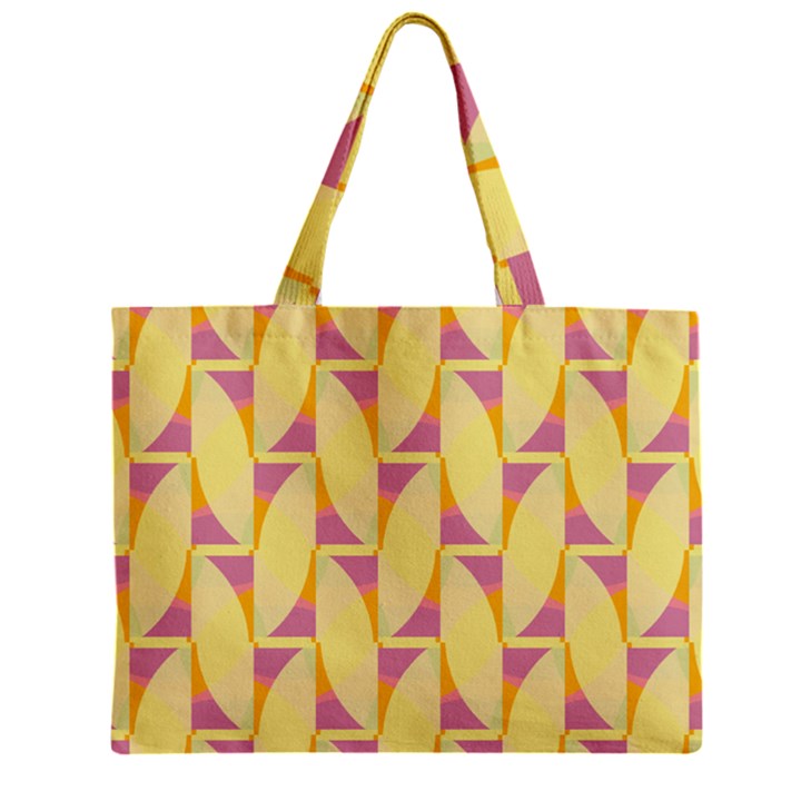 Yellow Pink Zipper Mini Tote Bag