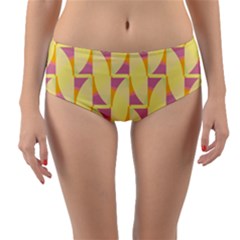 Yellow Pink Reversible Mid-waist Bikini Bottoms