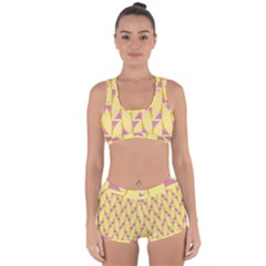 Yellow Pink Racerback Boyleg Bikini Set