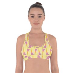 Yellow Pink Cross Back Sports Bra