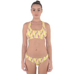 Yellow Pink Cross Back Hipster Bikini Set