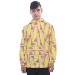 Yellow Pink Men s Front Pocket Pullover Windbreaker