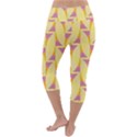 Yellow Pink Lightweight Velour Capri Yoga Leggings View4