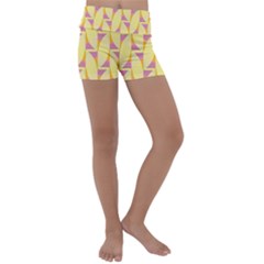 Yellow Pink Kids  Lightweight Velour Yoga Shorts