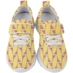 Yellow Pink Kids  Velcro Strap Shoes