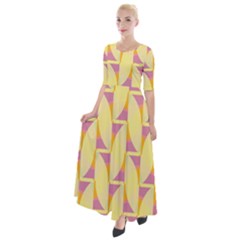 Yellow Pink Half Sleeves Maxi Dress by HermanTelo