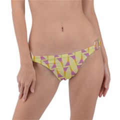 Yellow Pink Ring Detail Bikini Bottom