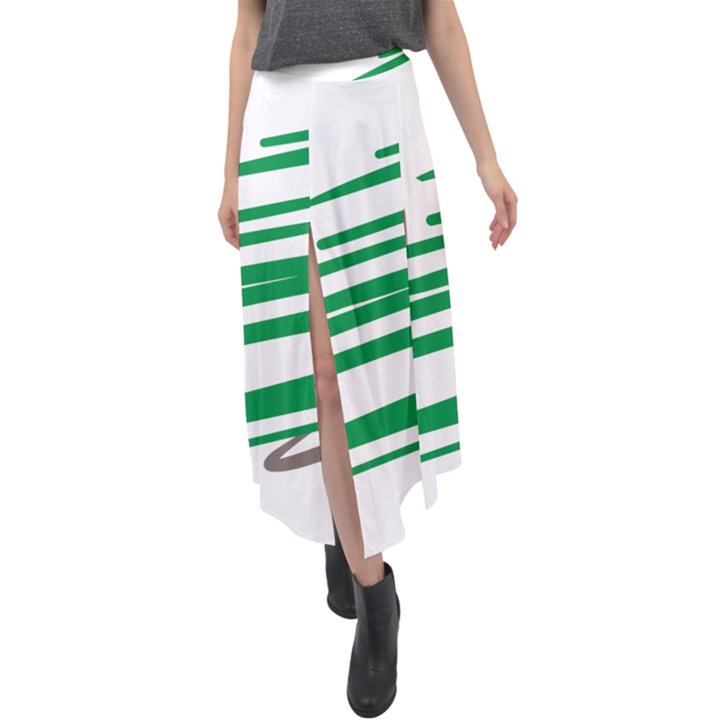 Christmas Tree Pine Holidays Velour Split Maxi Skirt