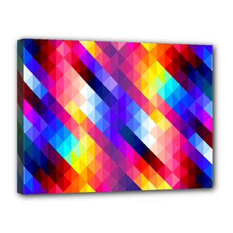 Abstract Blue Background Colorful Pattern Canvas 16  X 12  (stretched)