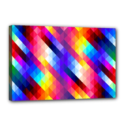 Abstract Blue Background Colorful Pattern Canvas 18  X 12  (stretched)