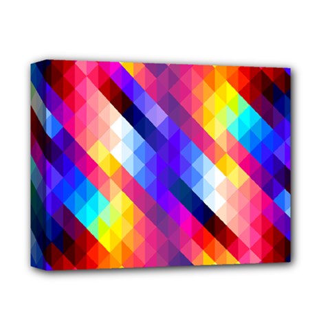 Abstract Blue Background Colorful Pattern Deluxe Canvas 14  X 11  (stretched)