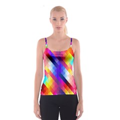 Abstract Blue Background Colorful Pattern Spaghetti Strap Top