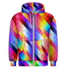 Abstract Blue Background Colorful Pattern Men s Zipper Hoodie by HermanTelo