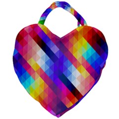 Abstract Blue Background Colorful Pattern Giant Heart Shaped Tote