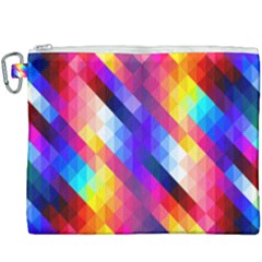 Abstract Blue Background Colorful Pattern Canvas Cosmetic Bag (xxxl) by HermanTelo