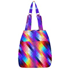 Abstract Blue Background Colorful Pattern Center Zip Backpack