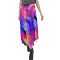 Abstract Blue Background Colorful Pattern Velour Split Maxi Skirt View1